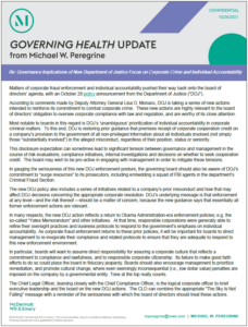 Governance Implications of New Department of Justice Focus on Corporate Crime and Individual Accountability_GH