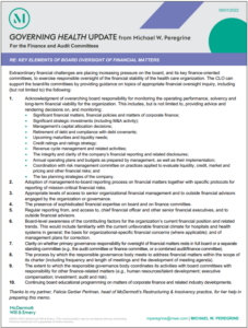 Key Elements of Board Oversight of Financial Matters
